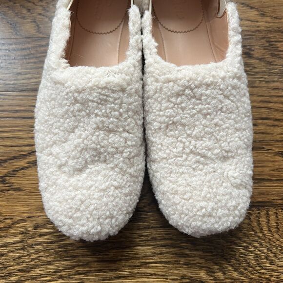 J. Crew Sherpa Flats with Elastic in Dusty Ivory BD448 Women's Size 8 - Picture 11 of 12